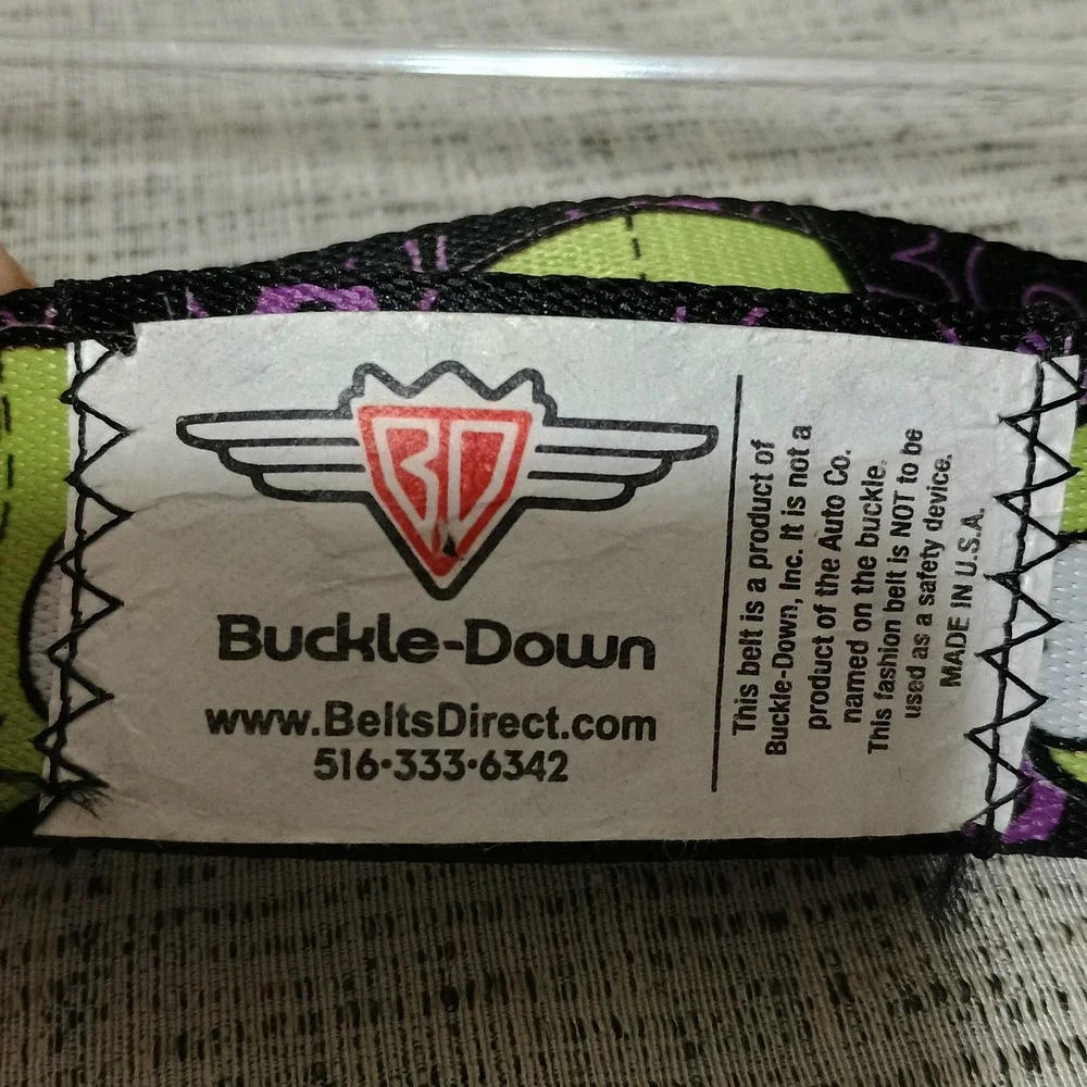 HTF Buckle-Down Invader Zim Gir Honda Seatbelt Belt Purple Black Y2K Streetwear